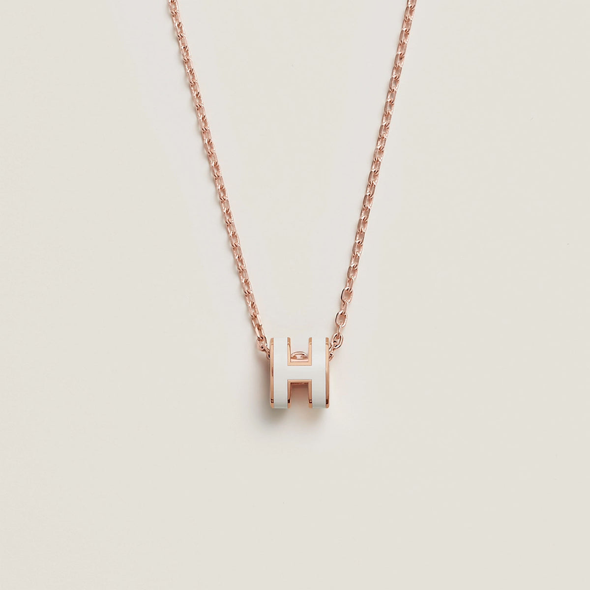 HERMES Rose Gold Pop H Necklace Metal(Many)
